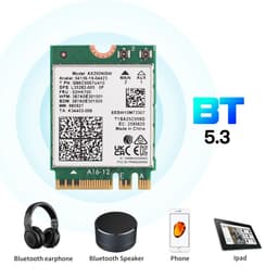 image-Tri Band WI-FI 6E AX210 M.2 NGFF 5374Mbps Wireless Network WiFi Card Intel AX210NGW 2.4G/5G/6Ghz 802.11ax Bluetooth5.3 Win 10/11