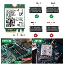image-Tri Band WI-FI 6E AX210 M.2 NGFF 5374Mbps Wireless Network WiFi Card Intel AX210NGW 2.4G/5G/6Ghz 802.11ax Bluetooth5.3 Win 10/11