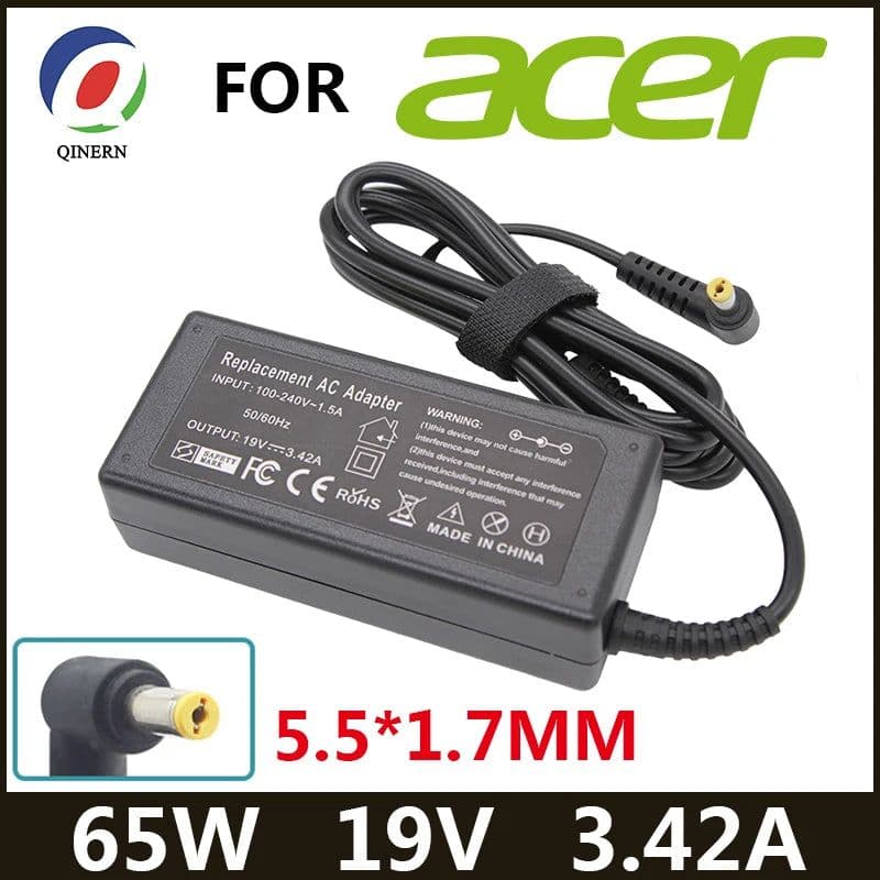 image-19V 3.42A 65W 5.5*1.7mm AC Laptop Charger Adapter For Acer Aspire 5315 5630 5735 5920 5535 5738 6920 6530G 7739Z Power Supply