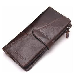 image-Contact's New Genuine Leather Wallet Fashion Coin Purse For Ladies Women Long Clutch Wallets With Cell Phone Bags Card Holder