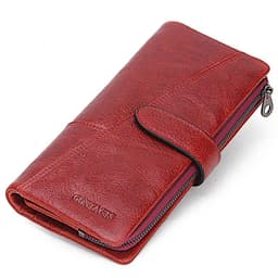 image-Contact's New Genuine Leather Wallet Fashion Coin Purse For Ladies Women Long Clutch Wallets With Cell Phone Bags Card Holder