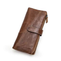 image-Contact's New Genuine Leather Wallet Fashion Coin Purse For Ladies Women Long Clutch Wallets With Cell Phone Bags Card Holder