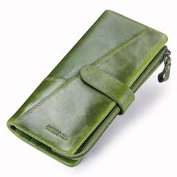 image-Contact's New Genuine Leather Wallet Fashion Coin Purse For Ladies Women Long Clutch Wallets With Cell Phone Bags Card Holder