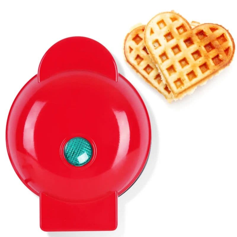 image-Electric Waffle Machine Portable Home Breakfast Machine Waffle Maker Breakfast Love Heart Shaped Waffle Maker Cooking Appliance