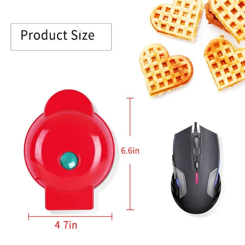 image-Electric Waffle Machine Portable Home Breakfast Machine Waffle Maker Breakfast Love Heart Shaped Waffle Maker Cooking Appliance