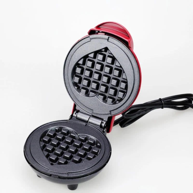 image-Electric Waffle Machine Portable Home Breakfast Machine Waffle Maker Breakfast Love Heart Shaped Waffle Maker Cooking Appliance