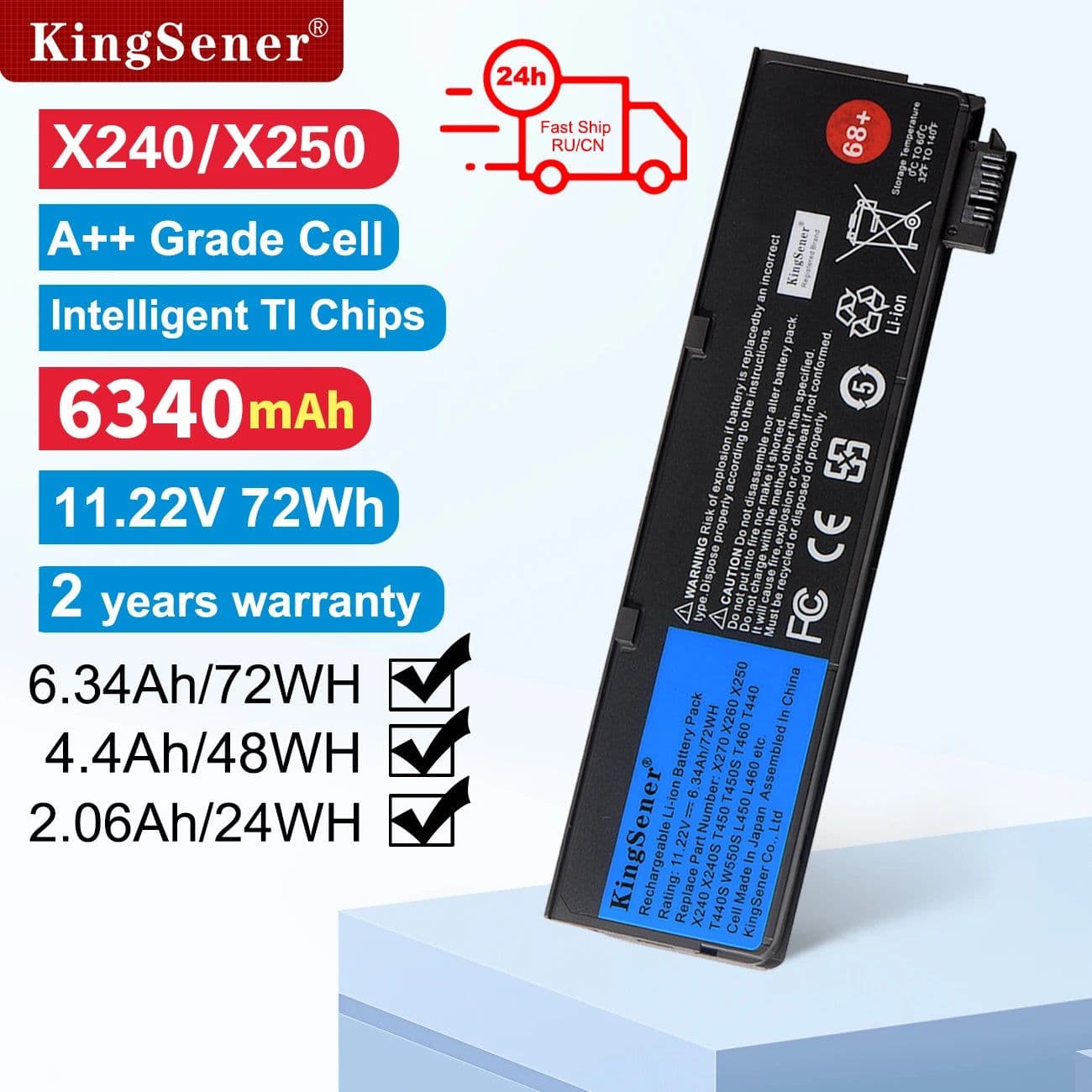 image-KingSener Laptop Battery for Lenovo Thinkpad X270 X260 X240 X240S X250 T450 T470P T440S K2450 W550S 45N1136 45N1738 68+