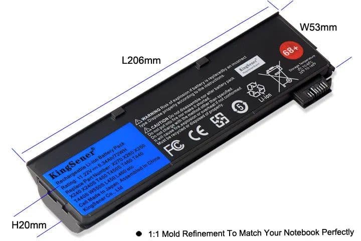 image-KingSener Laptop Battery for Lenovo Thinkpad X270 X260 X240 X240S X250 T450 T470P T440S K2450 W550S 45N1136 45N1738 68+