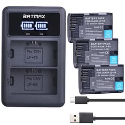 image-2650mAh LP E6 LPE6 LP-E6 E6N Battery + LED Dual Charger For Canon EOS 5DS R 5D Mark II 5D Mark III 6D 7D 70D 80D Camera