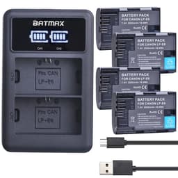 image-2650mAh LP E6 LPE6 LP-E6 E6N Battery + LED Dual Charger For Canon EOS 5DS R 5D Mark II 5D Mark III 6D 7D 70D 80D Camera