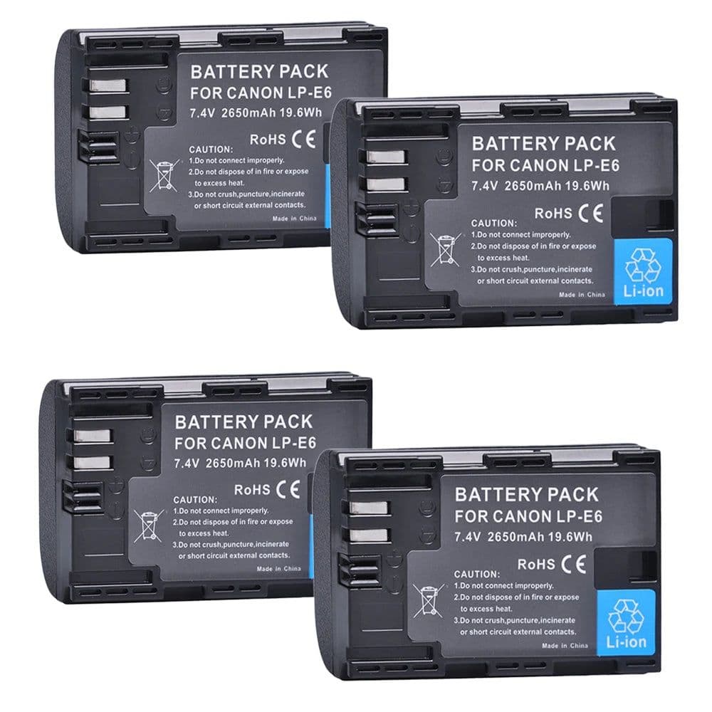 image-2650mAh LP E6 LPE6 LP-E6 E6N Battery + LED Dual Charger For Canon EOS 5DS R 5D Mark II 5D Mark III 6D 7D 70D 80D Camera