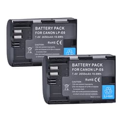 image-2650mAh LP E6 LPE6 LP-E6 E6N Battery + LED Dual Charger For Canon EOS 5DS R 5D Mark II 5D Mark III 6D 7D 70D 80D Camera