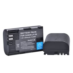 image-2650mAh LP E6 LPE6 LP-E6 E6N Battery + LED Dual Charger For Canon EOS 5DS R 5D Mark II 5D Mark III 6D 7D 70D 80D Camera