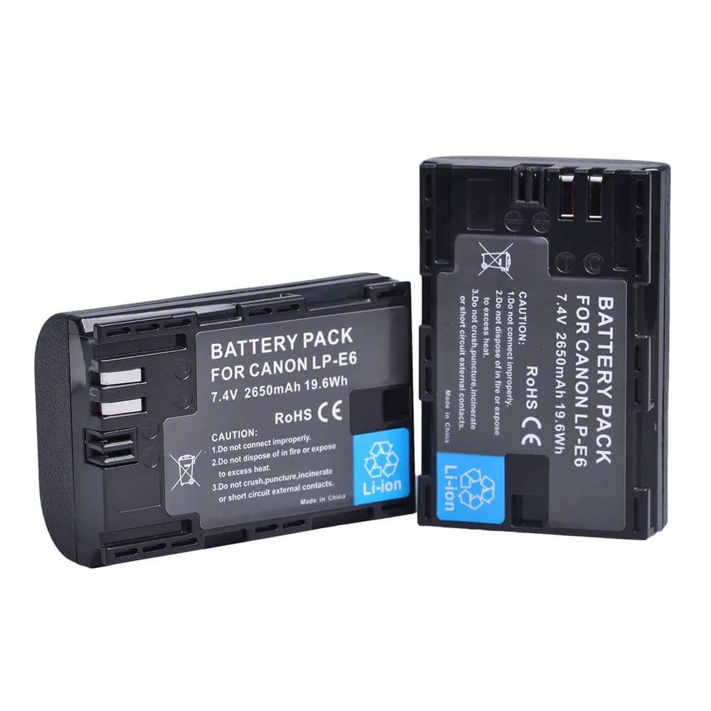 image-2650mAh LP E6 LPE6 LP-E6 E6N Battery + LED Dual Charger For Canon EOS 5DS R 5D Mark II 5D Mark III 6D 7D 70D 80D Camera