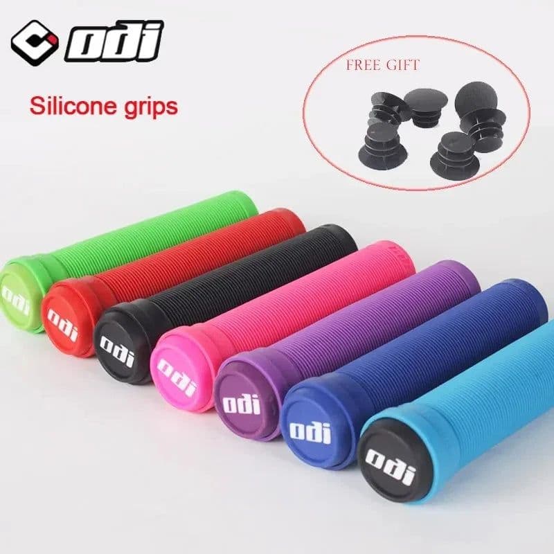 image-ODi Silicone MTB Grips 22mm Road Bicycle Grip Anti-slip Shock-absorbing Handlebar Grip Colorful Bar End Plug Bike Part