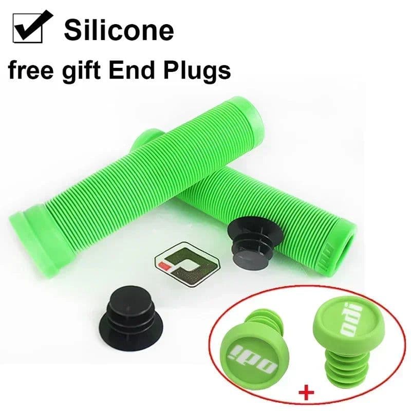 image-ODi Silicone MTB Grips 22mm Road Bicycle Grip Anti-slip Shock-absorbing Handlebar Grip Colorful Bar End Plug Bike Part