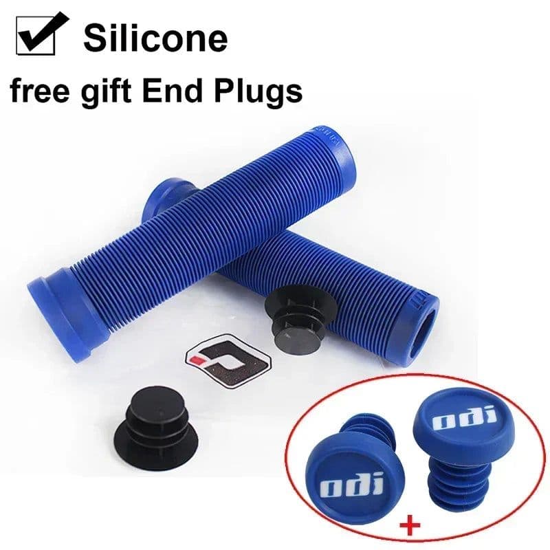 image-ODi Silicone MTB Grips 22mm Road Bicycle Grip Anti-slip Shock-absorbing Handlebar Grip Colorful Bar End Plug Bike Part