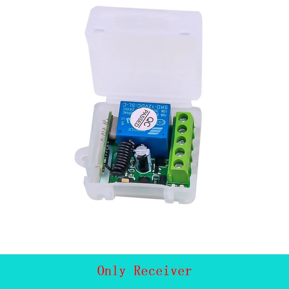 image-Hot DC12V 10A Relay 1 CH Wireless RF Remote Control Switch Transmitter with Receiver Module 433mhz LED Remote Control