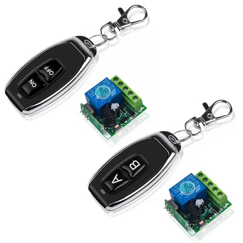 image-Hot DC12V 10A Relay 1 CH Wireless RF Remote Control Switch Transmitter with Receiver Module 433mhz LED Remote Control