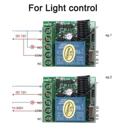 image-Hot DC12V 10A Relay 1 CH Wireless RF Remote Control Switch Transmitter with Receiver Module 433mhz LED Remote Control
