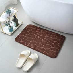 image-Cobblestone Embossed Absorbent Bath Mat Thicken Non-slip Mat Damp-proof Soft Foot Pad Shower Room Doormat Memory Foam Pad