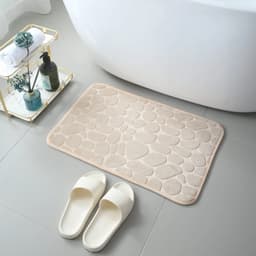 image-Cobblestone Embossed Absorbent Bath Mat Thicken Non-slip Mat Damp-proof Soft Foot Pad Shower Room Doormat Memory Foam Pad