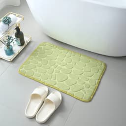 image-Cobblestone Embossed Absorbent Bath Mat Thicken Non-slip Mat Damp-proof Soft Foot Pad Shower Room Doormat Memory Foam Pad