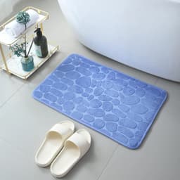 image-Cobblestone Embossed Absorbent Bath Mat Thicken Non-slip Mat Damp-proof Soft Foot Pad Shower Room Doormat Memory Foam Pad