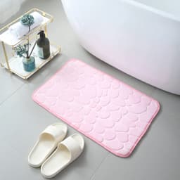 image-Cobblestone Embossed Absorbent Bath Mat Thicken Non-slip Mat Damp-proof Soft Foot Pad Shower Room Doormat Memory Foam Pad