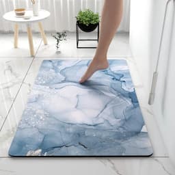 image-Bathroom Rugs Soft Diatomaceous Earth Floor Mat Super Absorbent Toilet Carpet Door Foot Mats Bath Non-slip Rubber Shower Rug Pad