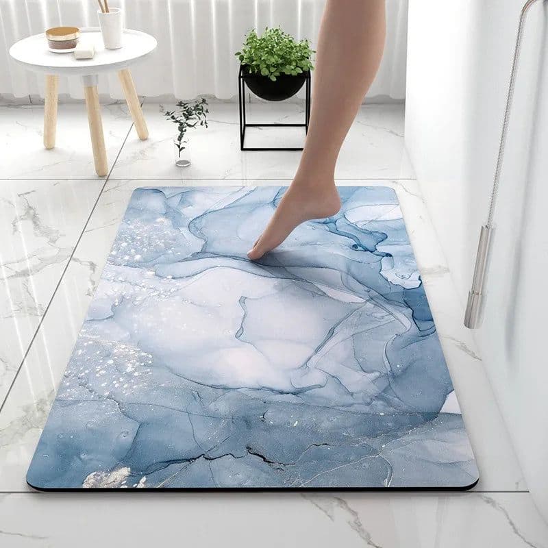 image-Bathroom Rugs Soft Diatomaceous Earth Floor Mat Super Absorbent Toilet Carpet Door Foot Mats Bath Non-slip Rubber Shower Rug Pad
