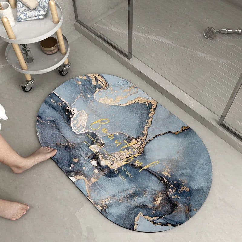image-Bathroom Rugs Soft Diatomaceous Earth Floor Mat Super Absorbent Toilet Carpet Door Foot Mats Bath Non-slip Rubber Shower Rug Pad