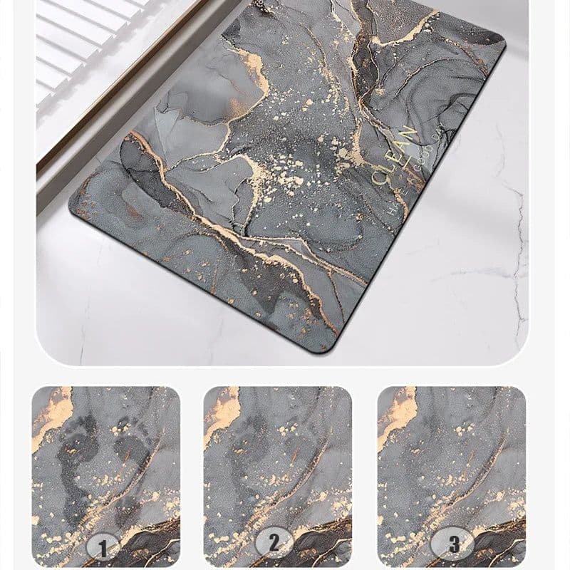 image-Bathroom Rugs Soft Diatomaceous Earth Floor Mat Super Absorbent Toilet Carpet Door Foot Mats Bath Non-slip Rubber Shower Rug Pad