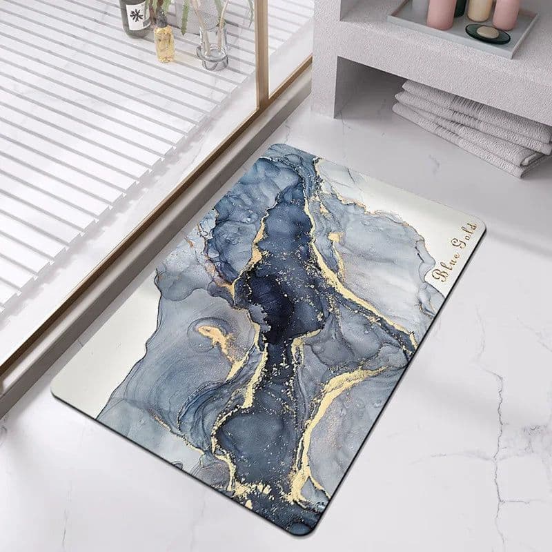 image-Bathroom Rugs Soft Diatomaceous Earth Floor Mat Super Absorbent Toilet Carpet Door Foot Mats Bath Non-slip Rubber Shower Rug Pad