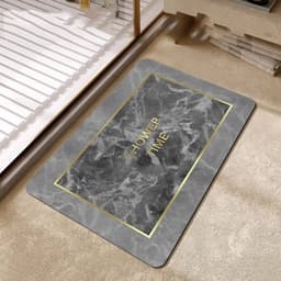 image-Bathroom Rugs Soft Diatomaceous Earth Floor Mat Super Absorbent Toilet Carpet Door Foot Mats Bath Non-slip Rubber Shower Rug Pad