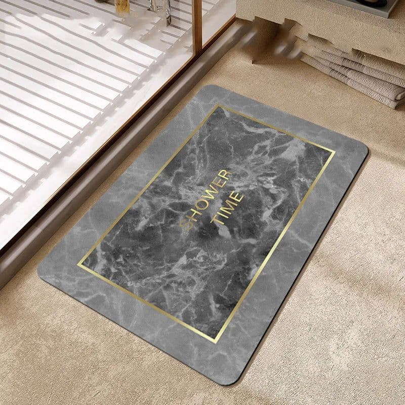image-Bathroom Rugs Soft Diatomaceous Earth Floor Mat Super Absorbent Toilet Carpet Door Foot Mats Bath Non-slip Rubber Shower Rug Pad