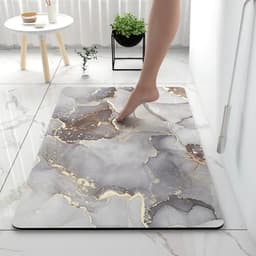 image-Bathroom Rugs Soft Diatomaceous Earth Floor Mat Super Absorbent Toilet Carpet Door Foot Mats Bath Non-slip Rubber Shower Rug Pad