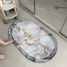 image-Bathroom Rugs Soft Diatomaceous Earth Floor Mat Super Absorbent Toilet Carpet Door Foot Mats Bath Non-slip Rubber Shower Rug Pad