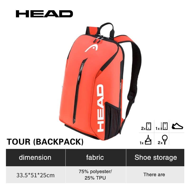 image-HEAD TOUR Series Original Tennis Backpack 1-2Pack Head Tennis Racket Bag Padel Beach Tennis Shoulder Bag Racquet Tennis Bag