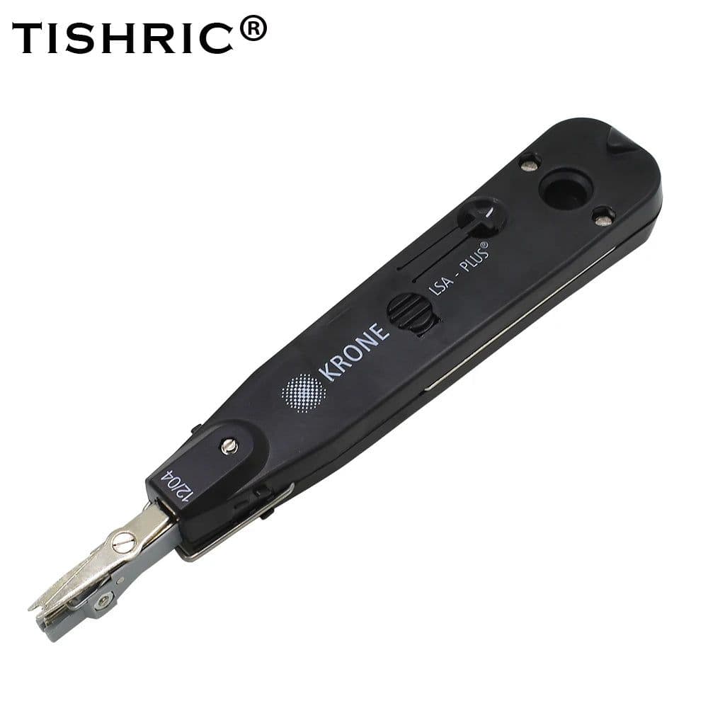 image-TISHRIC Krone RJ45 Crimper Professional Lsa-plus Telecom Phone Wire Cable RJ11 Optical Punch Down Crimping Tool Network Kit