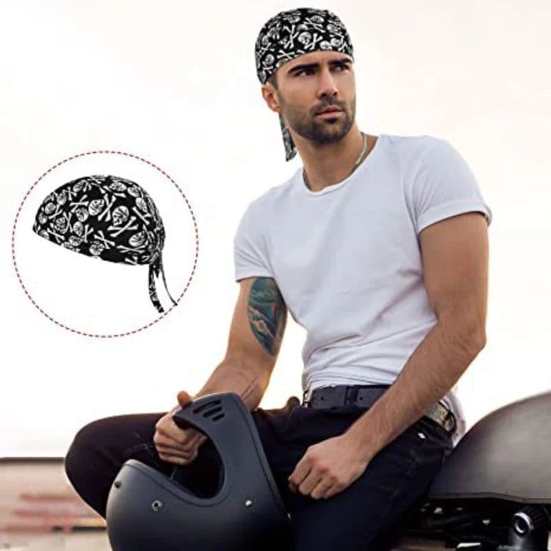 image-1Pcs Cycling Skull Pirate Cap Hat Bandana Head Wrap Breathable Helmet Liner Anti Sweat UV Sport Headband Scarf for Men and Women