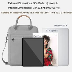 image-WiWU Laptop Bag for MacBook Pro 13 A2338 2022 M2 M1 Waterproof Shoulder Bag for iPad Pro 13 Carry Bag for MacBook Air 13.6 M3 M2
