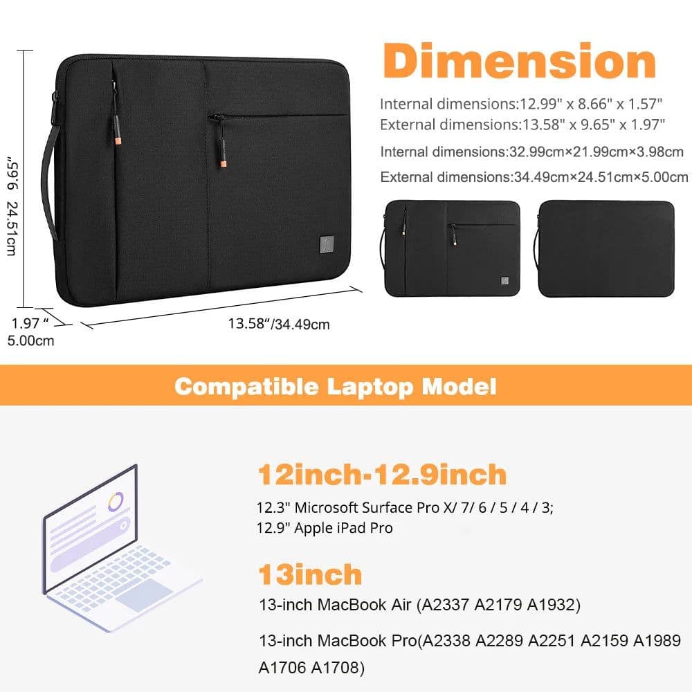 image-WIWU New Laptop Sleeve for MacBook Pro 14 2023 Waterproof Notebook Bag for MacBook Pro 16 Portable Carry Case for MacBook Air 13