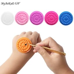 image-HOT 100pcs Colorful Disposable Plastic Flower Eyelash Holder Sticker Glue Adhesive Pallet For Eyelash Extension Makeup Tools