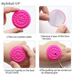 image-HOT 100pcs Colorful Disposable Plastic Flower Eyelash Holder Sticker Glue Adhesive Pallet For Eyelash Extension Makeup Tools