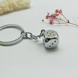 image-New Dice Key Chain Metal Personality Dice Poker Soccer Guitar Model Alloy Keychain Gift Car Key Ring 17045