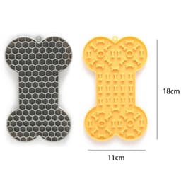 image-Bone Shape Silicone Licking Pad Pet Dog Peanut Butter Slow Food Bowl Eating for Cats Dogs Feeder Feeding Lickmat