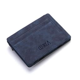 image-Mini Men Card Holder Wallets Zipper Coin Pocket Slim Magic Male Wallet Quality PU Leather Credit Bank Card Case Small Men Purses