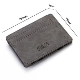 image-Mini Men Card Holder Wallets Zipper Coin Pocket Slim Magic Male Wallet Quality PU Leather Credit Bank Card Case Small Men Purses
