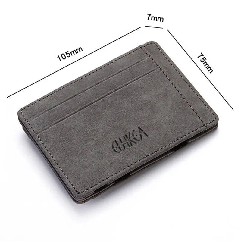 image-Mini Men Card Holder Wallets Zipper Coin Pocket Slim Magic Male Wallet Quality PU Leather Credit Bank Card Case Small Men Purses